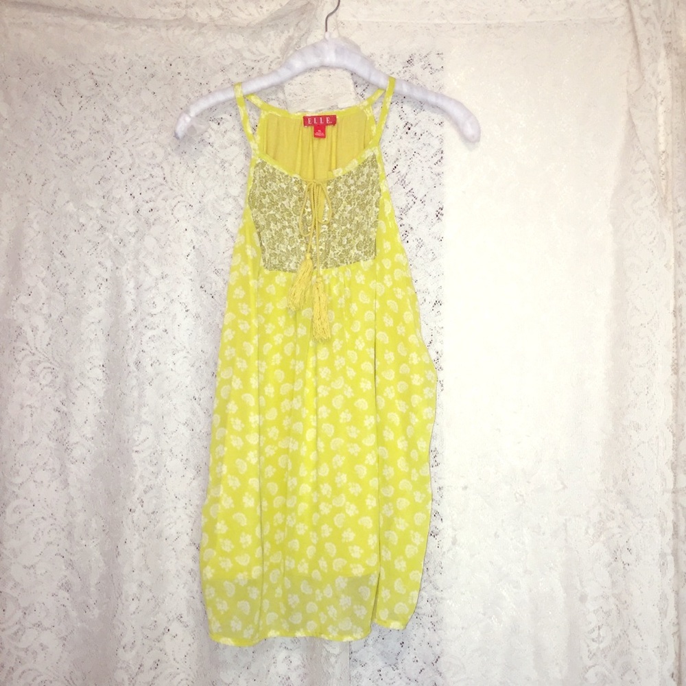 Elle yellow racerback tank top